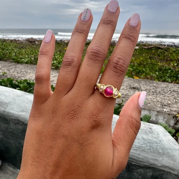 *SOLD*Pink Quartz Ring - Picture 3 of 3